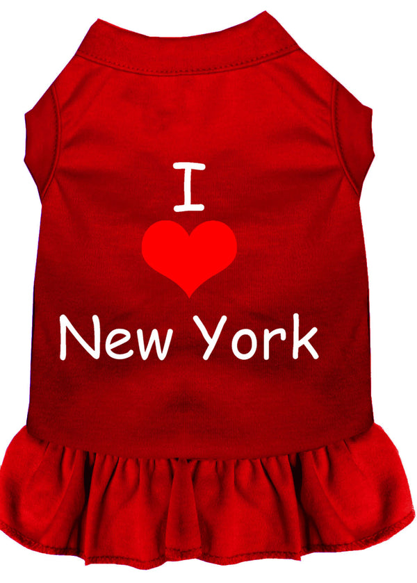 I Heart New York Screen Print Dress Red Med GreatEagleInc