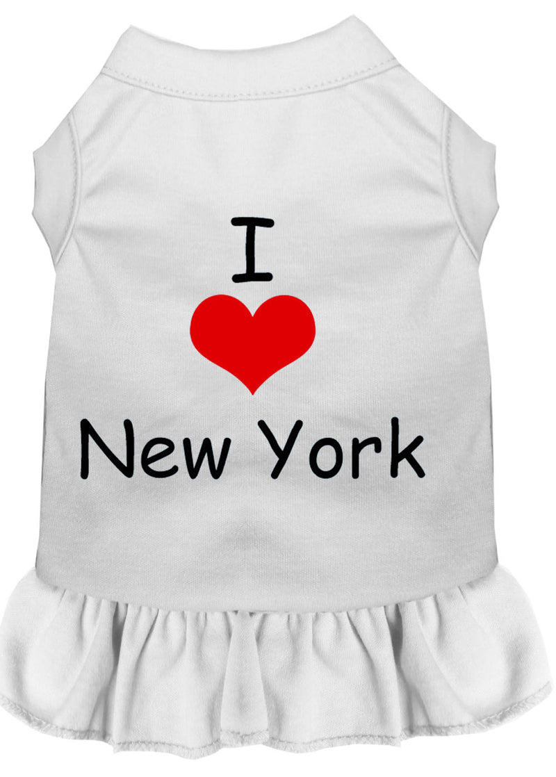 I Heart New York Screen Print Dress White Med GreatEagleInc