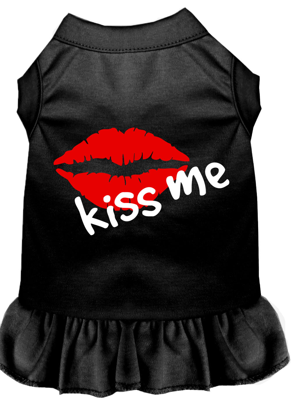 Kiss Me Screen Print Dress Black Med GreatEagleInc