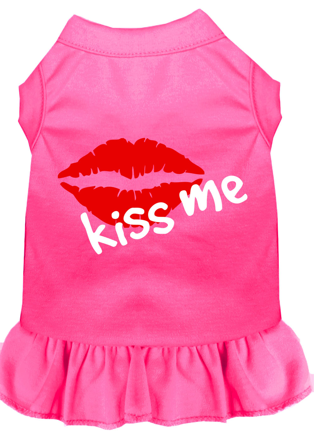 Kiss Me Screen Print Dress Bright Pink Sm GreatEagleInc