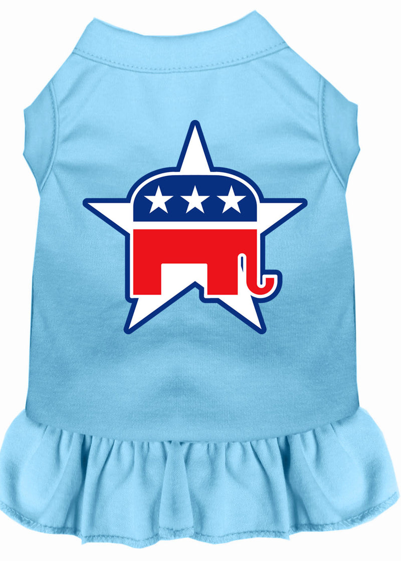 Republican Screen Print Dress Baby Blue Xxl GreatEagleInc