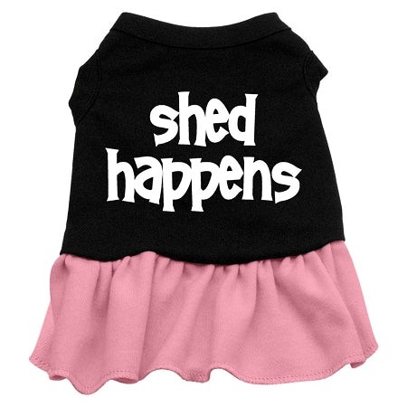 Shed Happens Screen Print Dress Black With Light Pink Lg GreatEagleInc