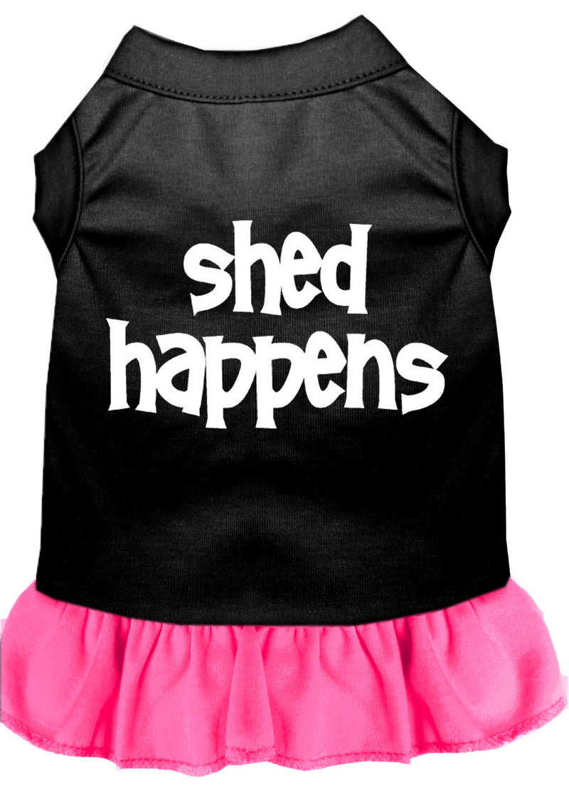 Shed Happens Screen Print Dress Black With Bright Pink Lg GreatEagleInc