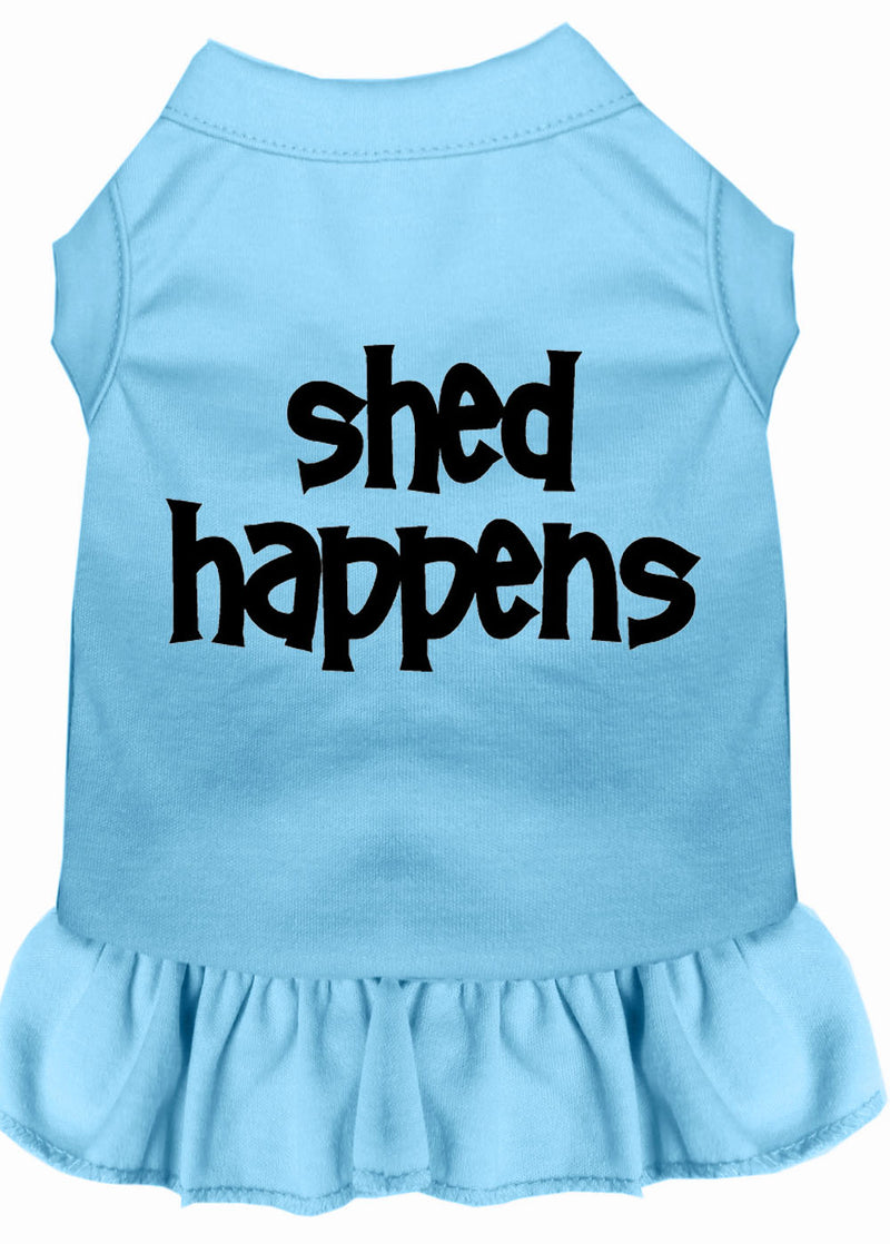 Shed Happens Screen Print Dress Baby Blue Med GreatEagleInc