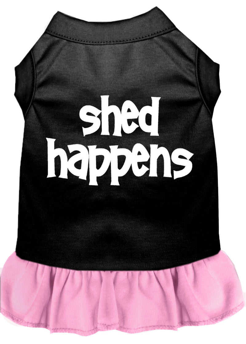 Shed Happens Screen Print Dress Black With Light Pink Xs GreatEagleInc