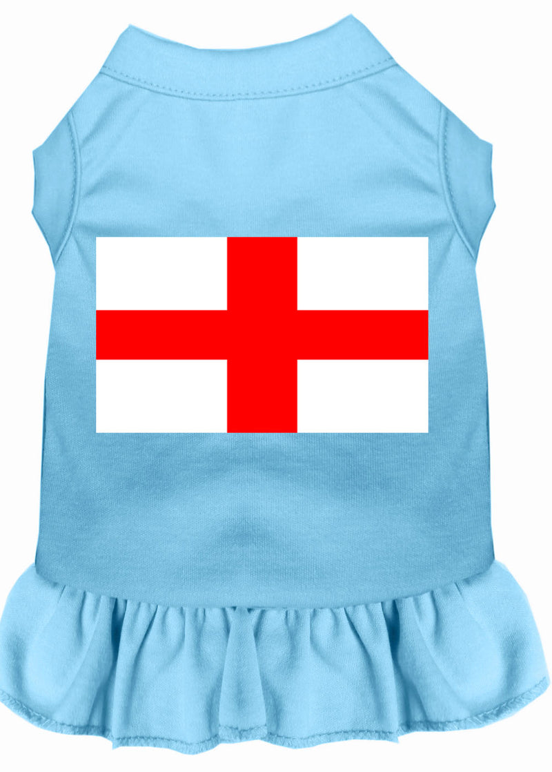 St Georges Cross Screen Print Dress Baby Blue Med GreatEagleInc