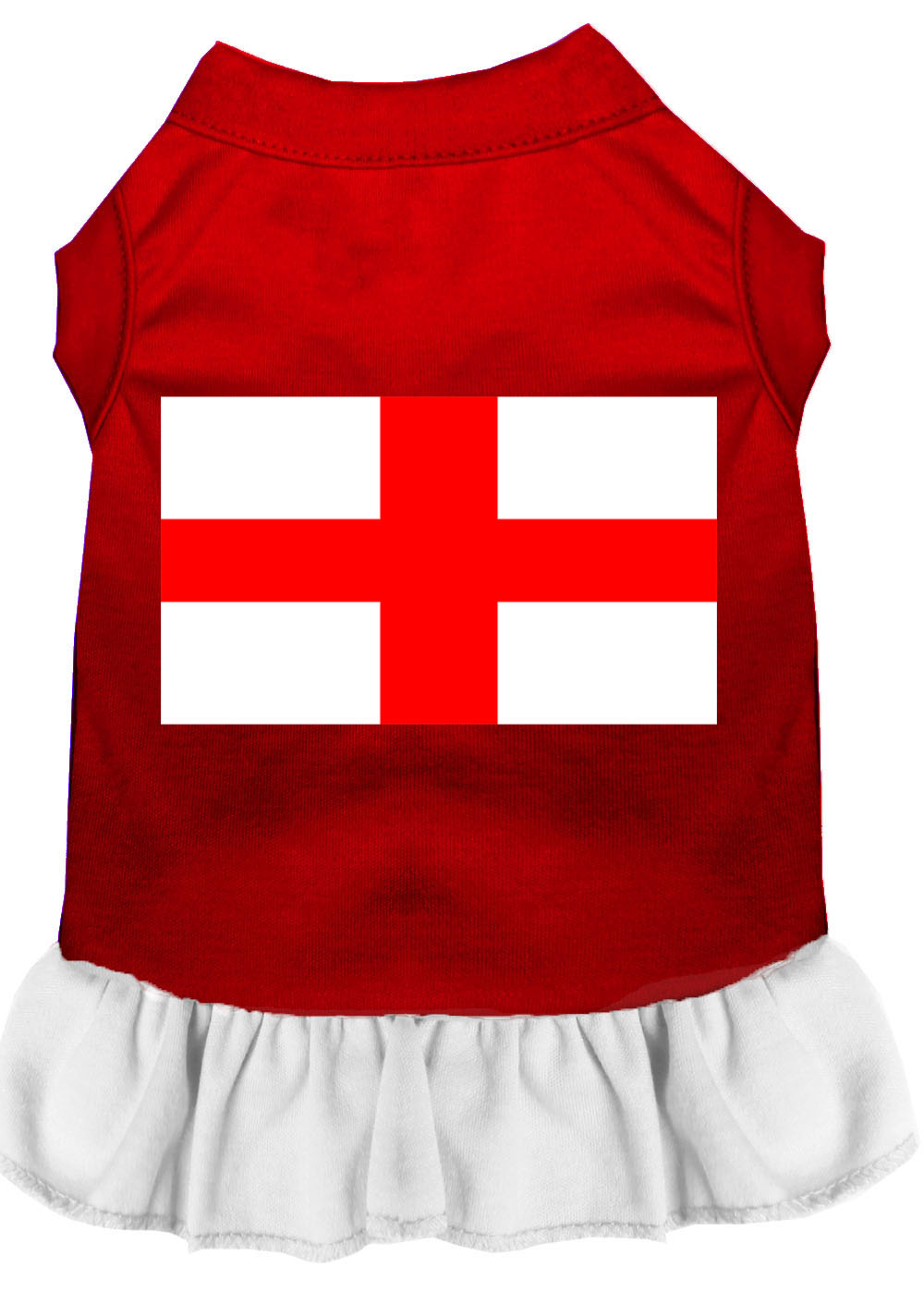 St Georges Cross Screen Print Dress Red With White Xl GreatEagleInc