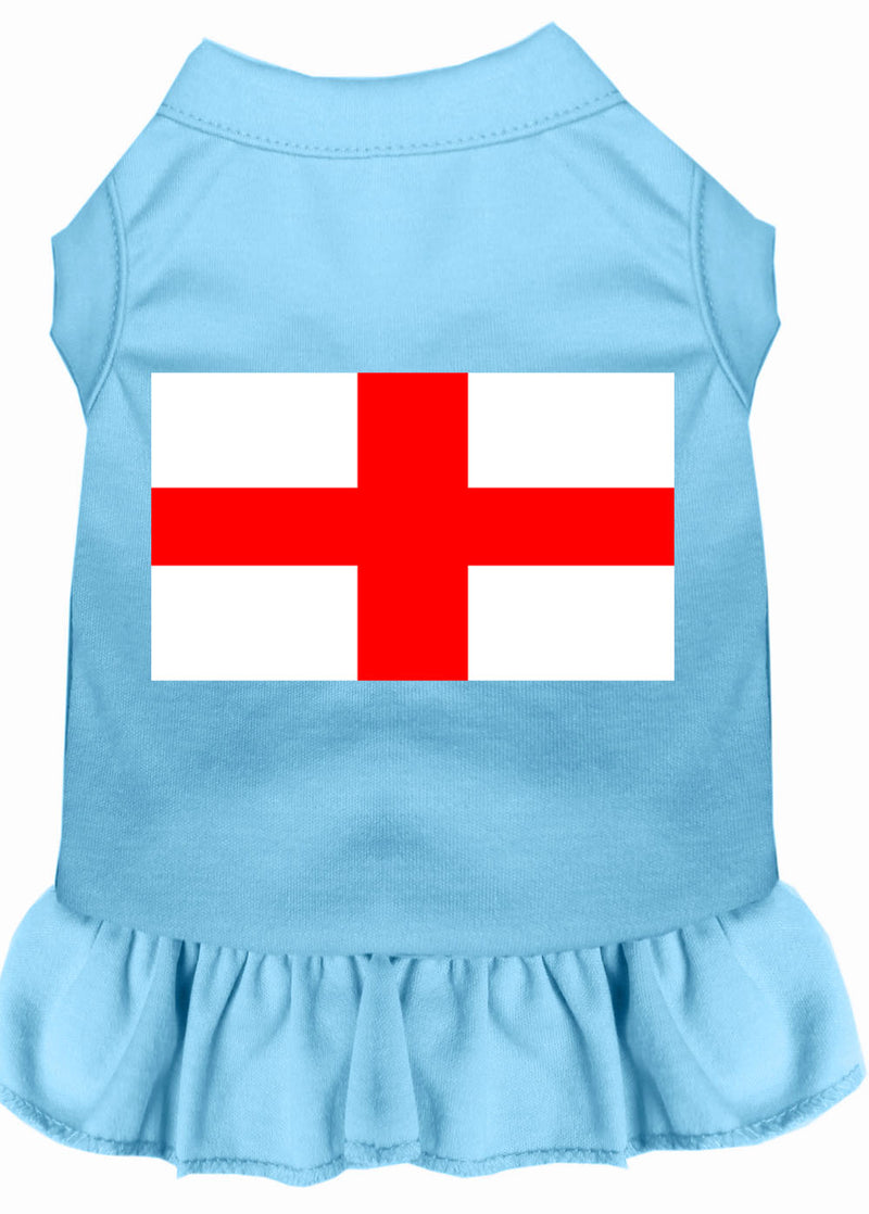 St Georges Cross Screen Print Dress Baby Blue Xs GreatEagleInc