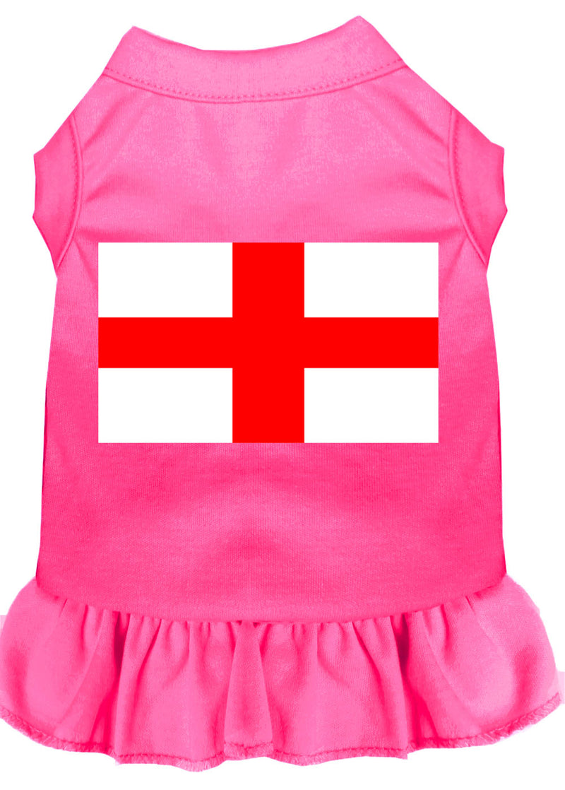 St Georges Cross Screen Print Dress Bright Pink Xs GreatEagleInc