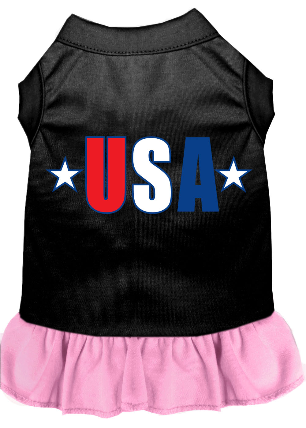 Usa Star Screen Print Dress Black With Light Pink Lg Default Title