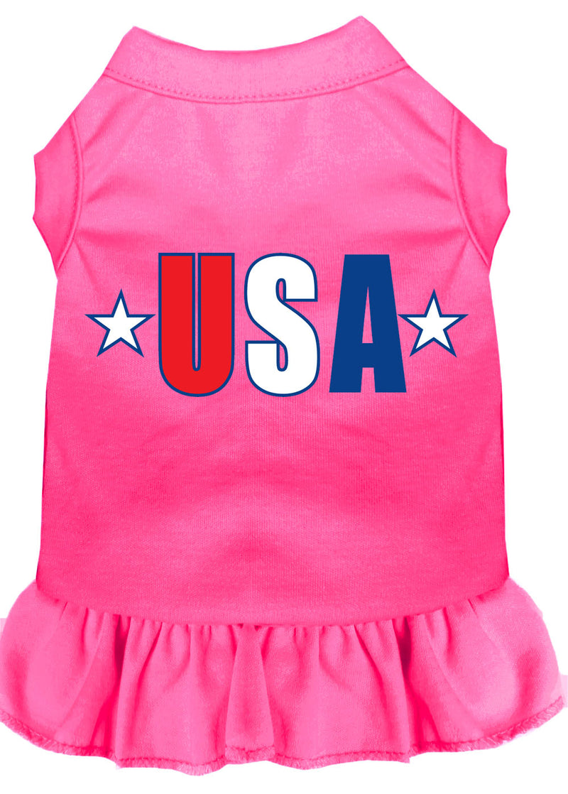 Usa Star Screen Print Dress Black With Bright Pink Med GreatEagleInc
