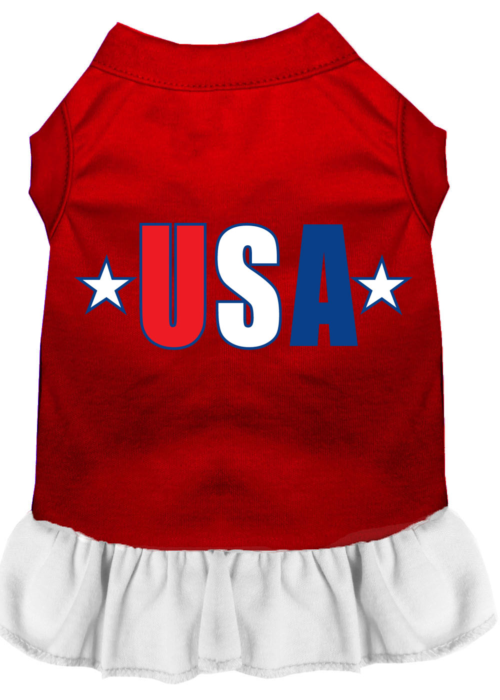 Usa Star Screen Print Dress Red With White Med GreatEagleInc
