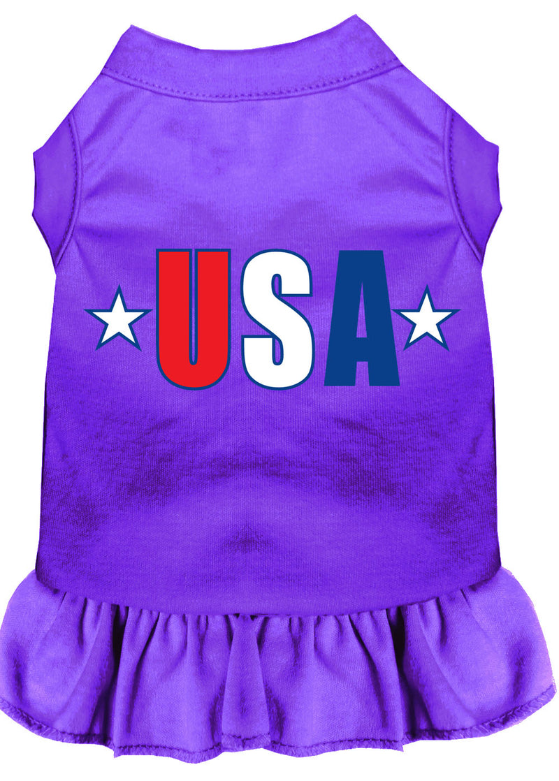 Usa Star Screen Print Dress Purple Sm GreatEagleInc