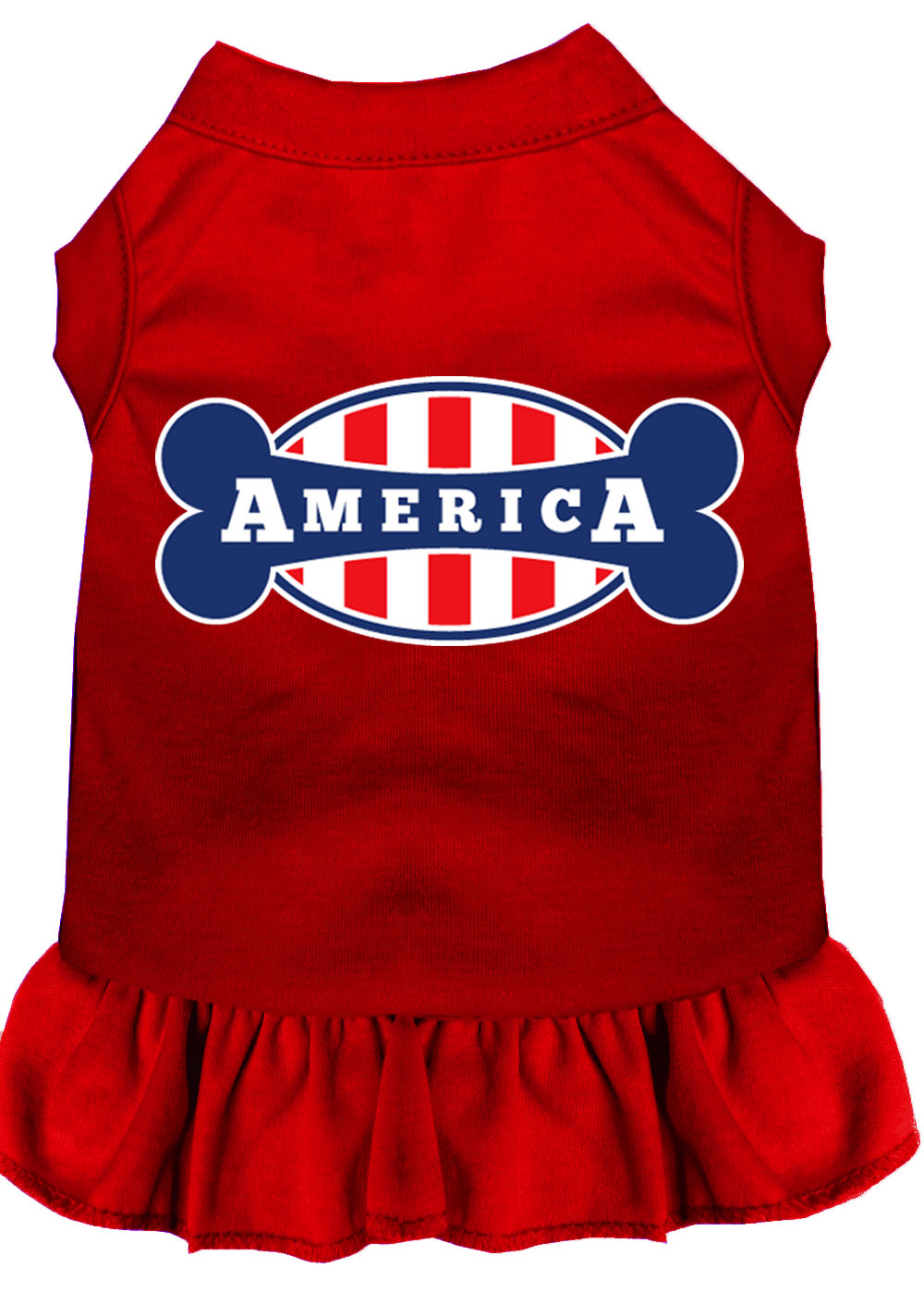 Bonely In America Screen Print Dress Red Sm Default Title