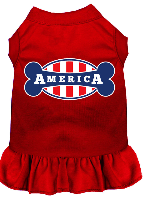 Bonely In America Screen Print Dress Red Sm Default Title