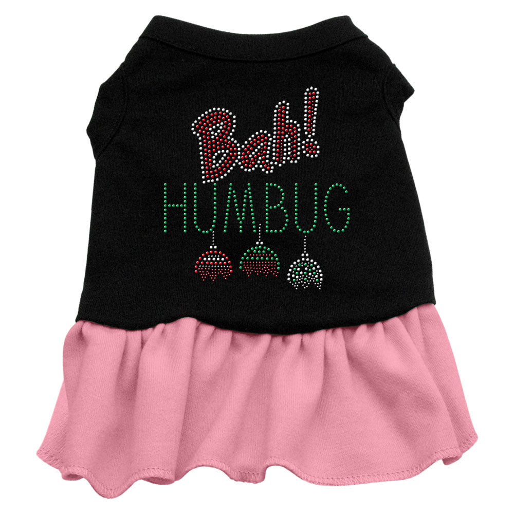 Bah Humbug Rhinestone Dress Black With Pink Lg GreatEagleInc