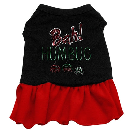 Bah Humbug Rhinestone Dress Black With Red Lg GreatEagleInc