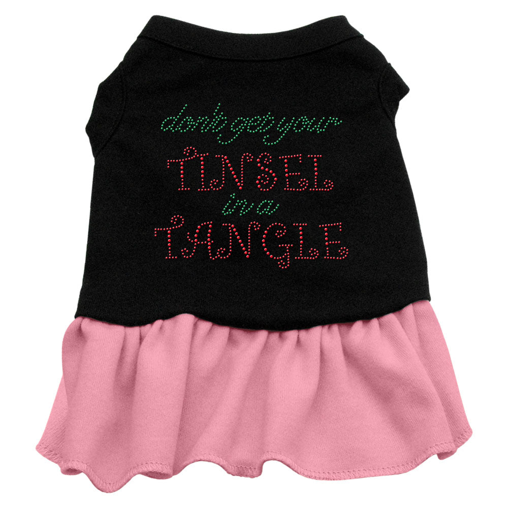 Tinsel In A Tangle Rhinestone Dress Black With Pink Lg GreatEagleInc