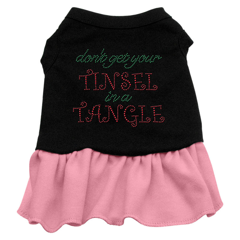 Tinsel In A Tangle Rhinestone Dress Black With Pink Xs GreatEagleInc