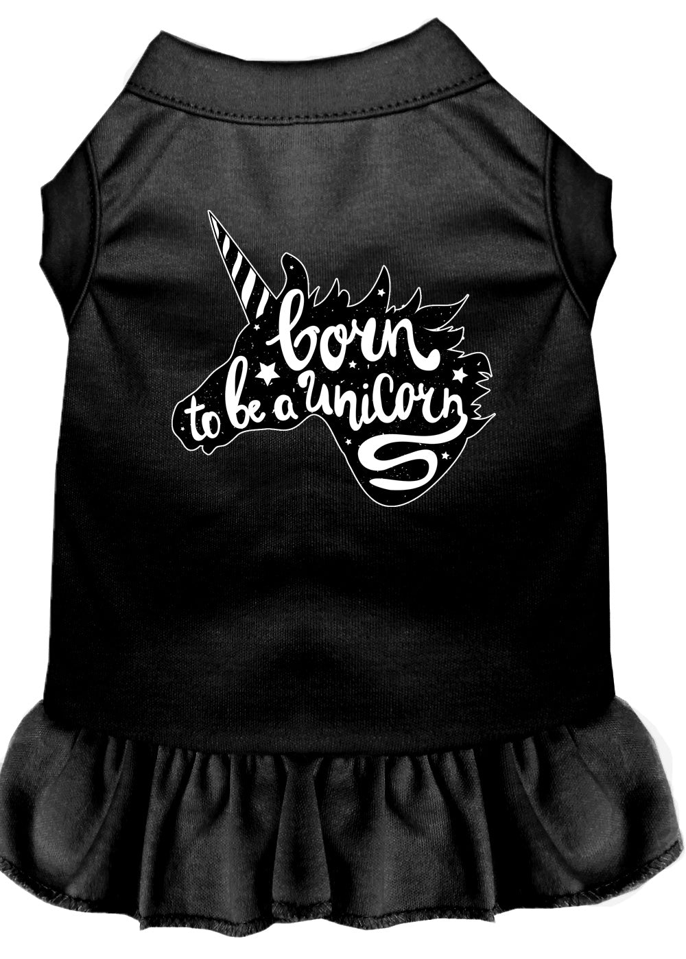 Born To Be A Unicorn Screen Print Dog Dress Black Xs Default Title