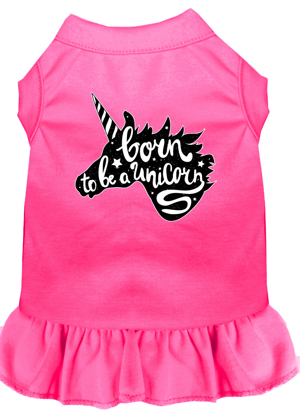 Born To Be A Unicorn Screen Print Dog Dress Bright Pink 4x (22) Default Title