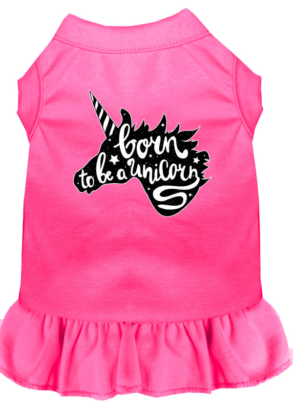 Born To Be A Unicorn Screen Print Dog Dress Bright Pink 4x (22) GreatEagleInc