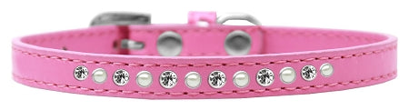 Pearl And Clear Crystal Size 8 Bright Pink Puppy Collar GreatEagleInc