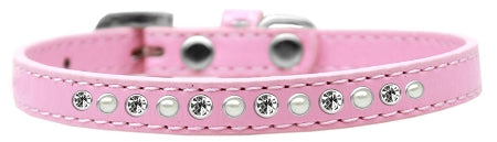 Pearl And Clear Crystal Size 10 Light Pink Puppy Collar GreatEagleInc