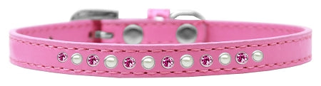 Pearl And Pink Crystal Size 8 Bright Pink Puppy Collar Default Title