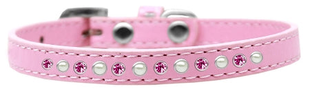 Pearl And Pink Crystal Size 8 Light Pink Puppy Collar GreatEagleInc