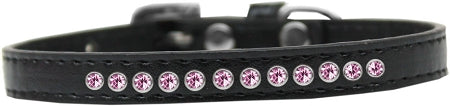 Light Pink Crystal Size 10 Black Puppy Collar GreatEagleInc