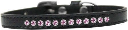 Light Pink Crystal Size 12 Black Puppy Collar Default Title
