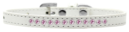Light Pink Crystal Size 8 White Puppy Collar Default Title