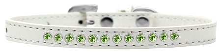 Lime Green Crystal Size 10 White Puppy Collar Default Title
