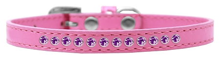 Purple Crystal Size 8 Bright Pink Puppy Collar GreatEagleInc