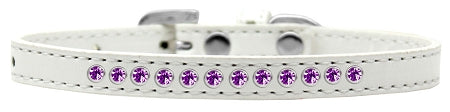 Purple Crystal Size 10 White Puppy Collar GreatEagleInc