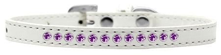 Purple Crystal Size 10 White Puppy Collar Default Title