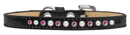 Pearl And Pink Crystal Size 12 Black Puppy Ice Cream Collar Default Title