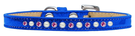 Pearl And Pink Crystal Size 10 Blue Puppy Ice Cream Collar Default Title
