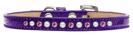 Pearl And Pink Crystal Size 10 Purple Puppy Ice Cream Collar GreatEagleInc