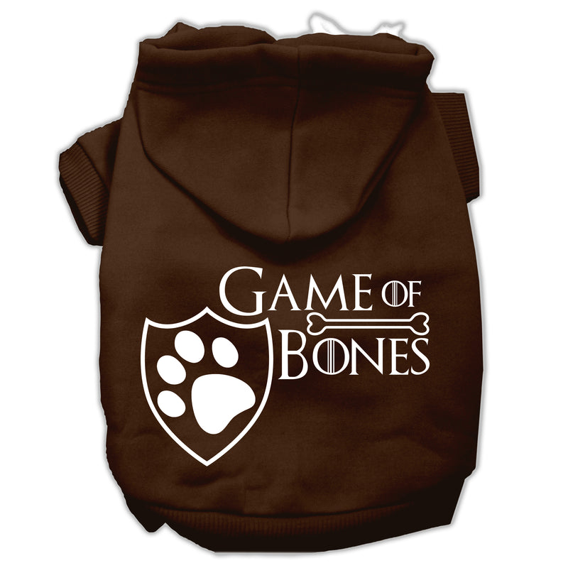 Game Of Bones Siebdruck-Hunde-Kapuzenpullover, Braun, S