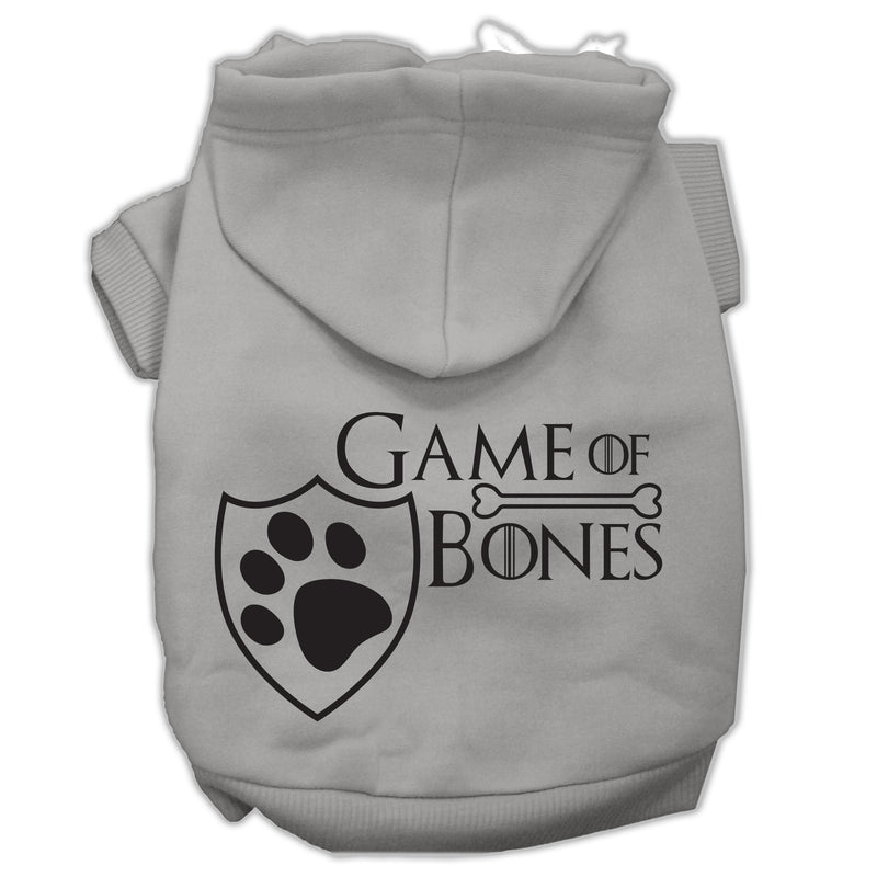 Game Of Bones Siebdruck-Hunde-Kapuzenpullover, Grau, S