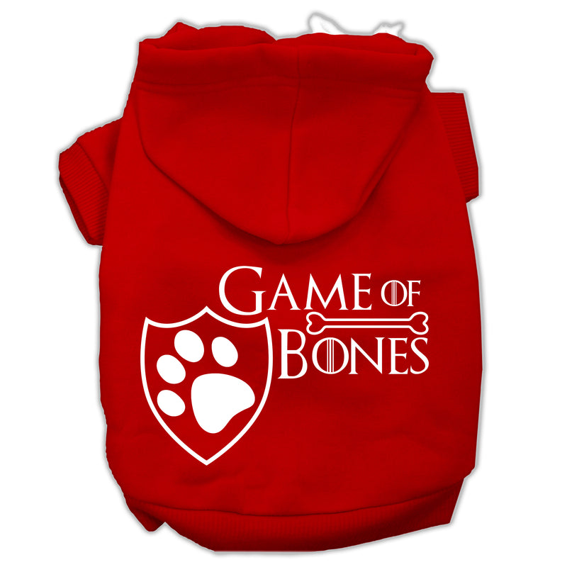 Game Of Bones Siebdruck-Hunde-Kapuzenpullover, Rot, S