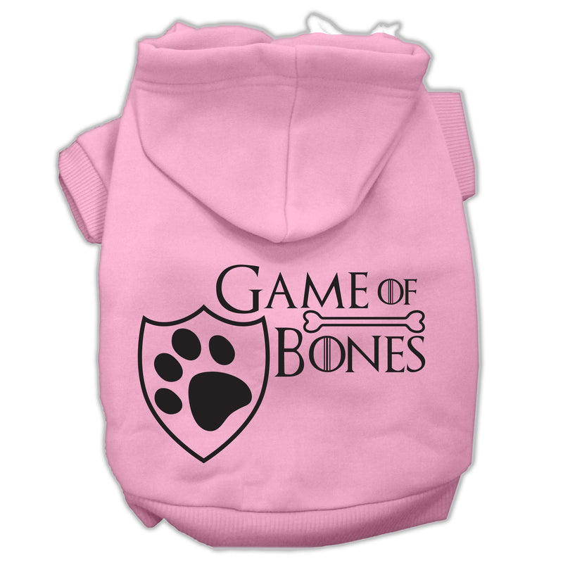 Game Of Bones Siebdruck-Hunde-Kapuzenpullover, Hellrosa, XL