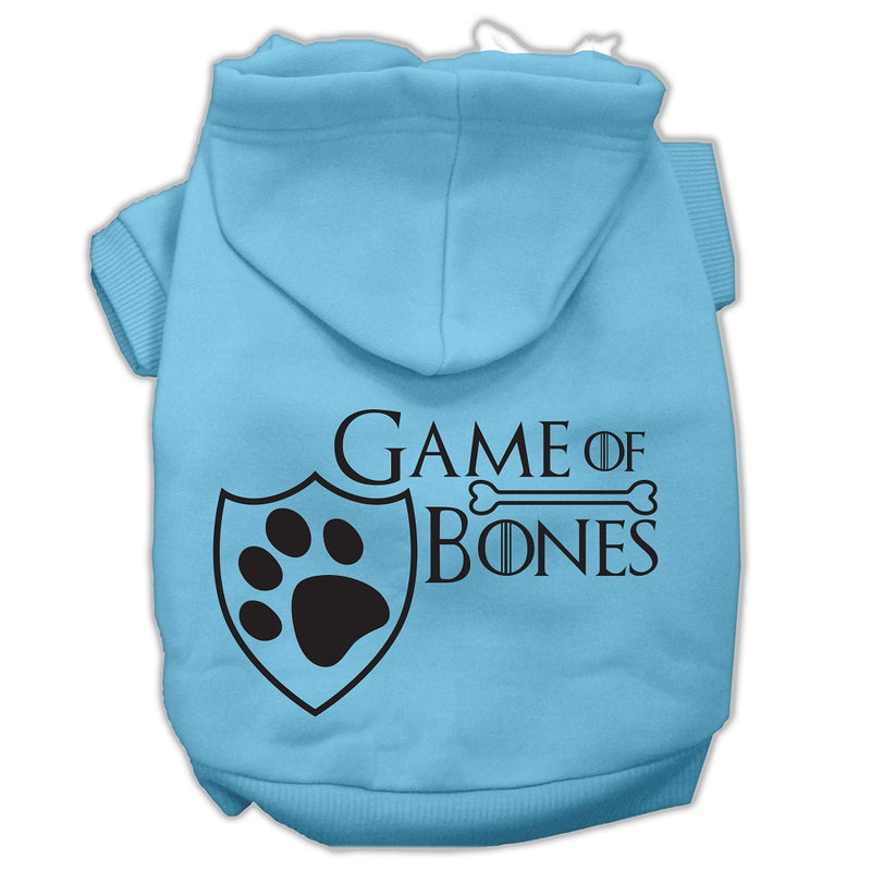 Game Of Bones Siebdruck-Hunde-Kapuzenpullover, Babyblau, Xs