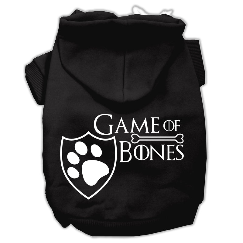 Game Of Bones Siebdruck-Hunde-Kapuzenpullover, Schwarz, Xs