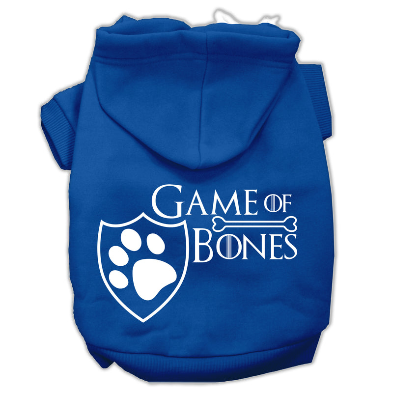 Game Of Bones Siebdruck-Hunde-Kapuzenpullover, Blau, Xs