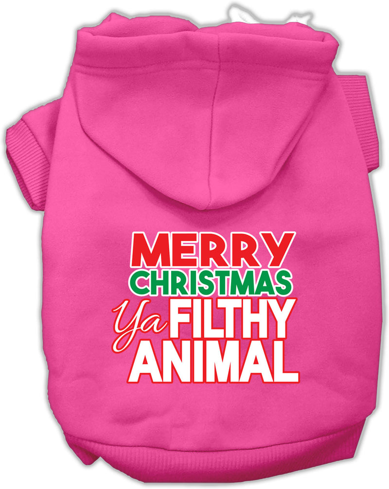 Ya Filthy Animal Screen Print Pet Hoodie Bright Pink Lg GreatEagleInc