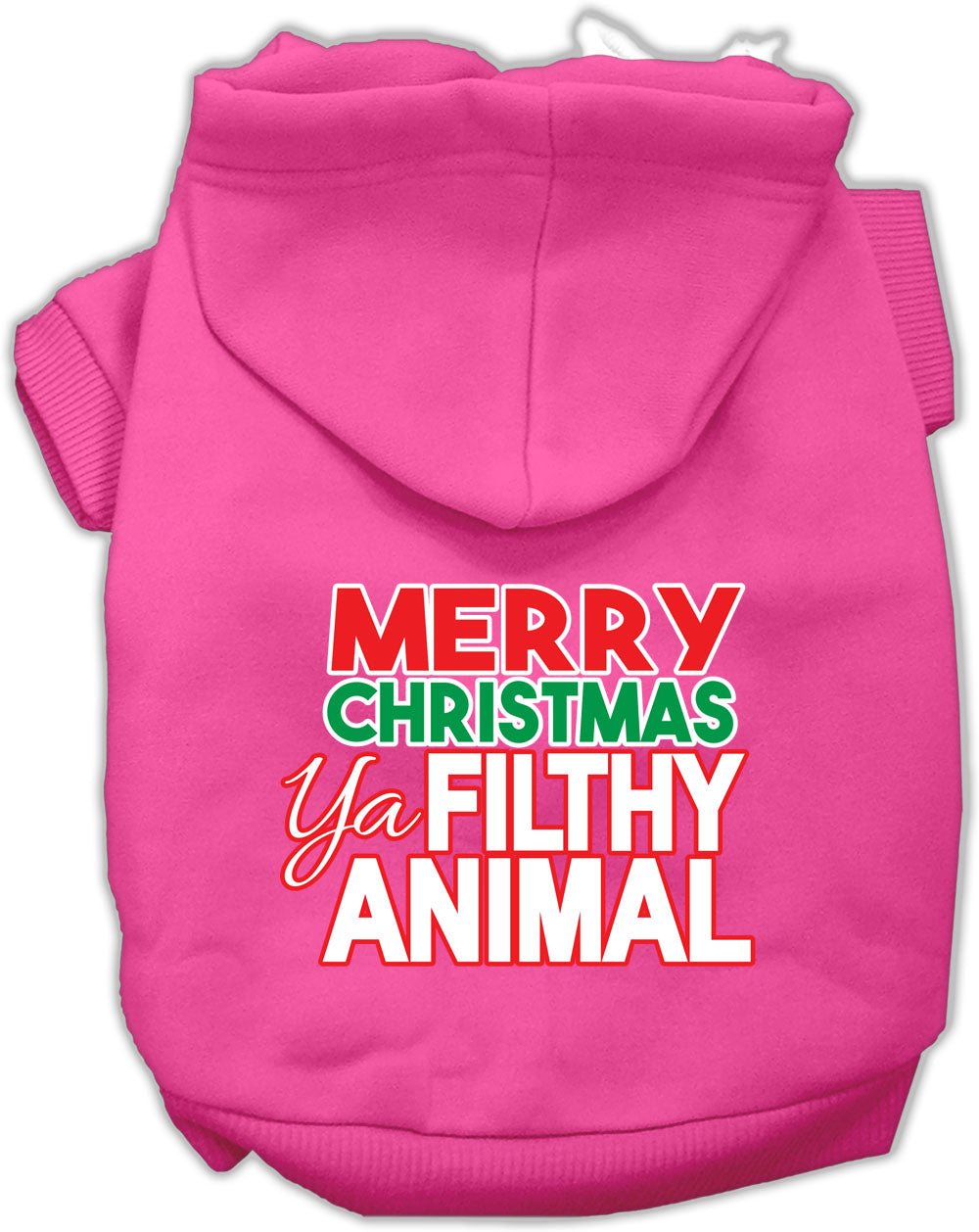 Ya Filthy Animal Screen Print Pet Hoodie Bright Pink Med GreatEagleInc
