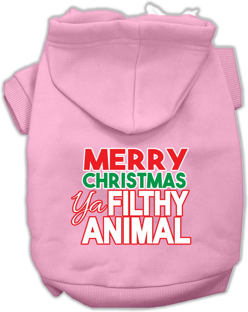 Ya Filthy Animal Screen Print Pet Hoodie Light Pink Med GreatEagleInc